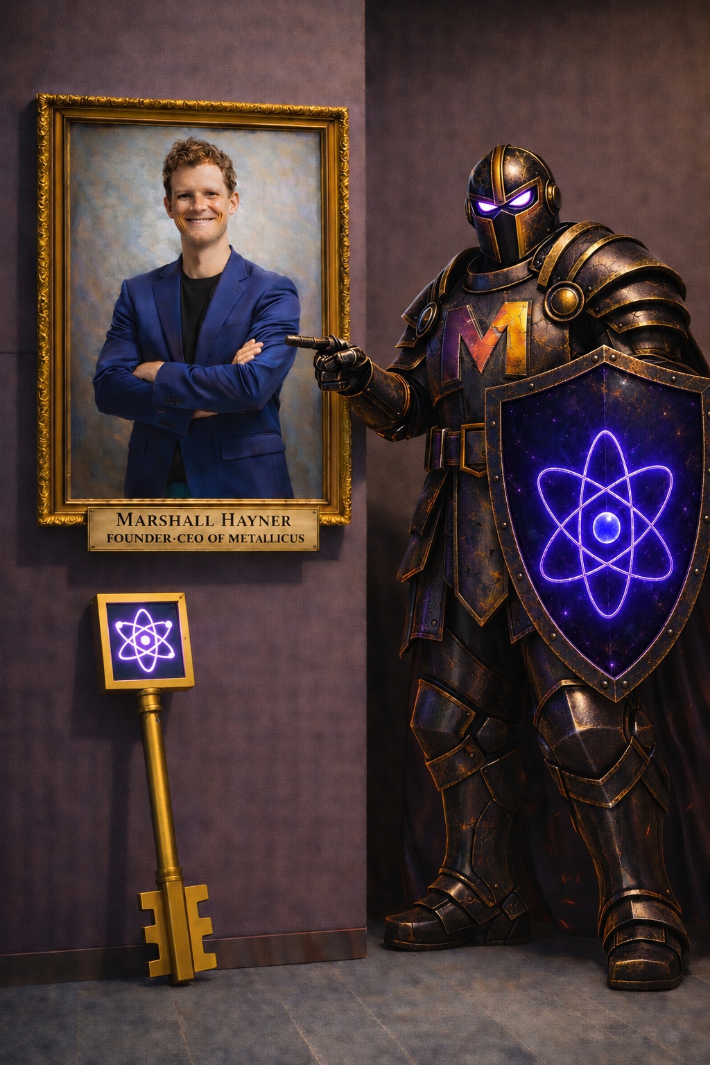 GUARD alongside a figure representing the Metallicus team
